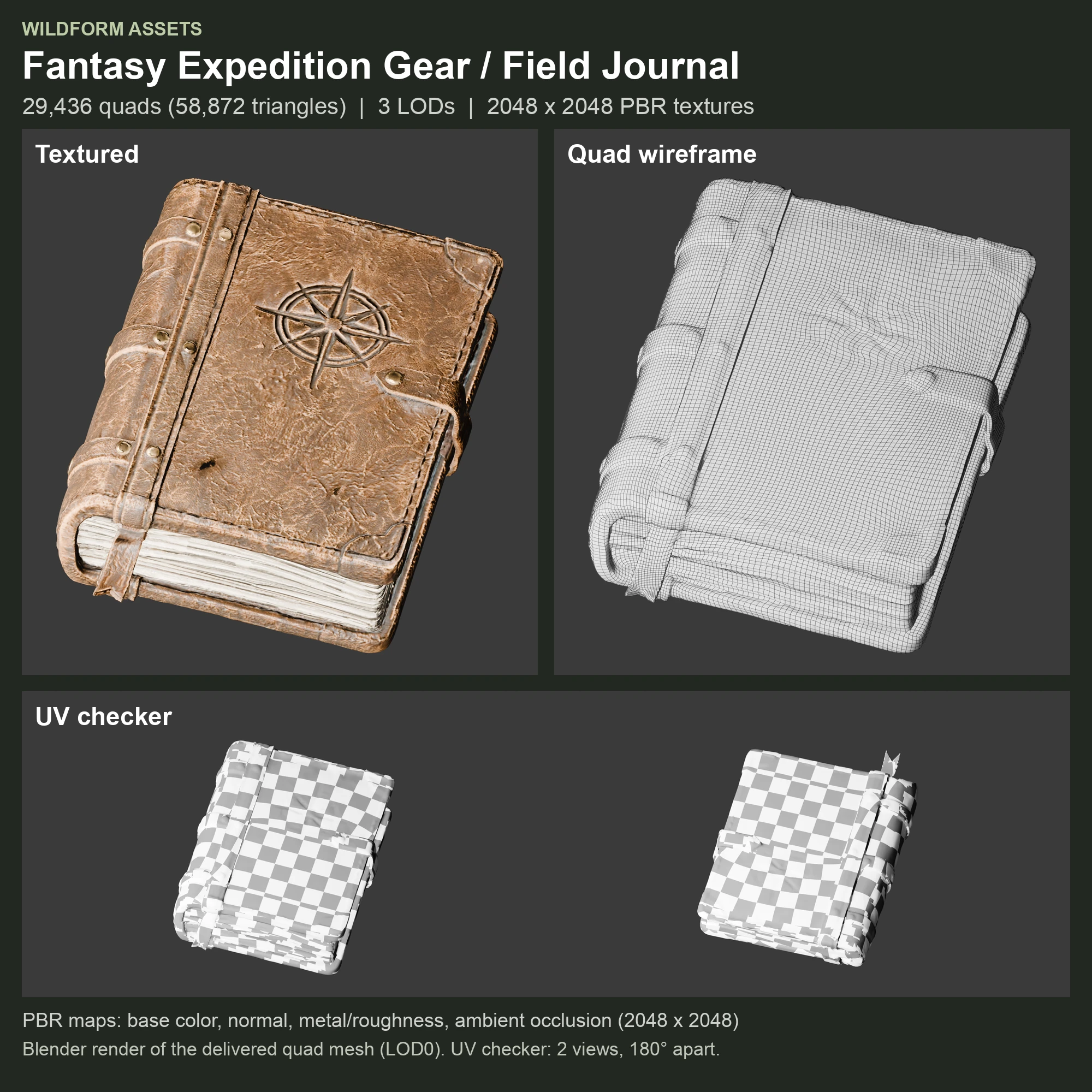 Field Journal: Model, wireframe and UVs
