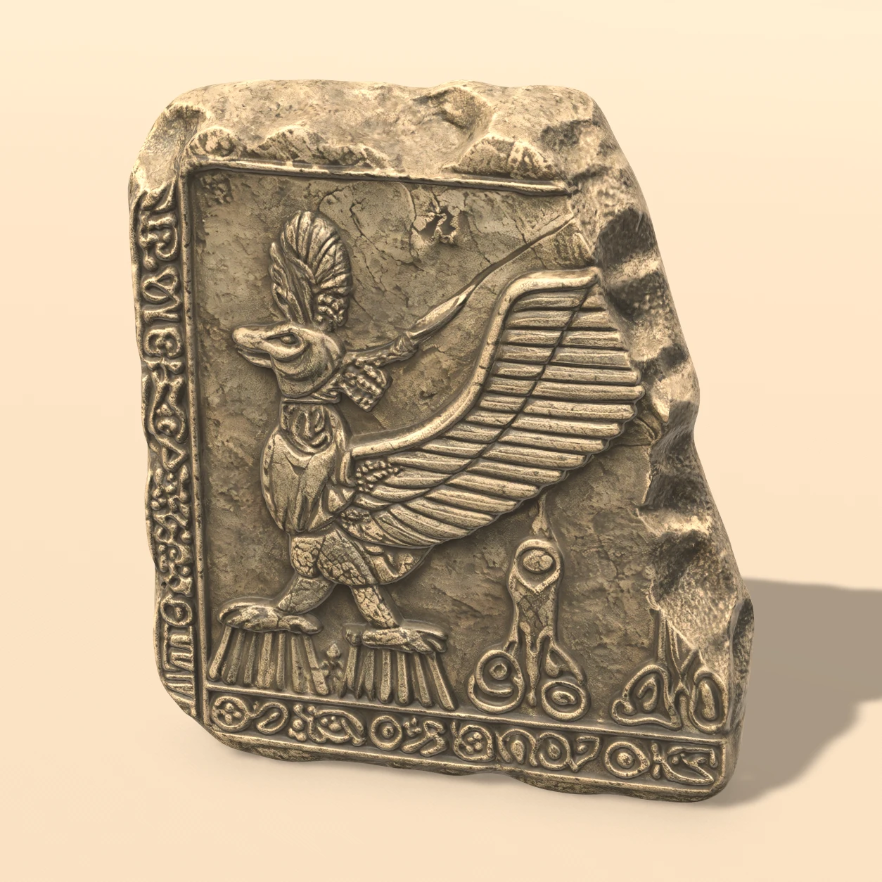 Winged Relief Stele 3D model, Ancient Relics Collection Vol. 1