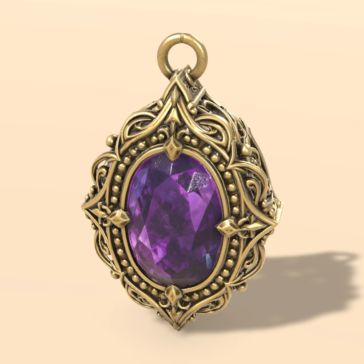 Amethyst Pendant 3D model, Ancient Relics Collection Vol. 2