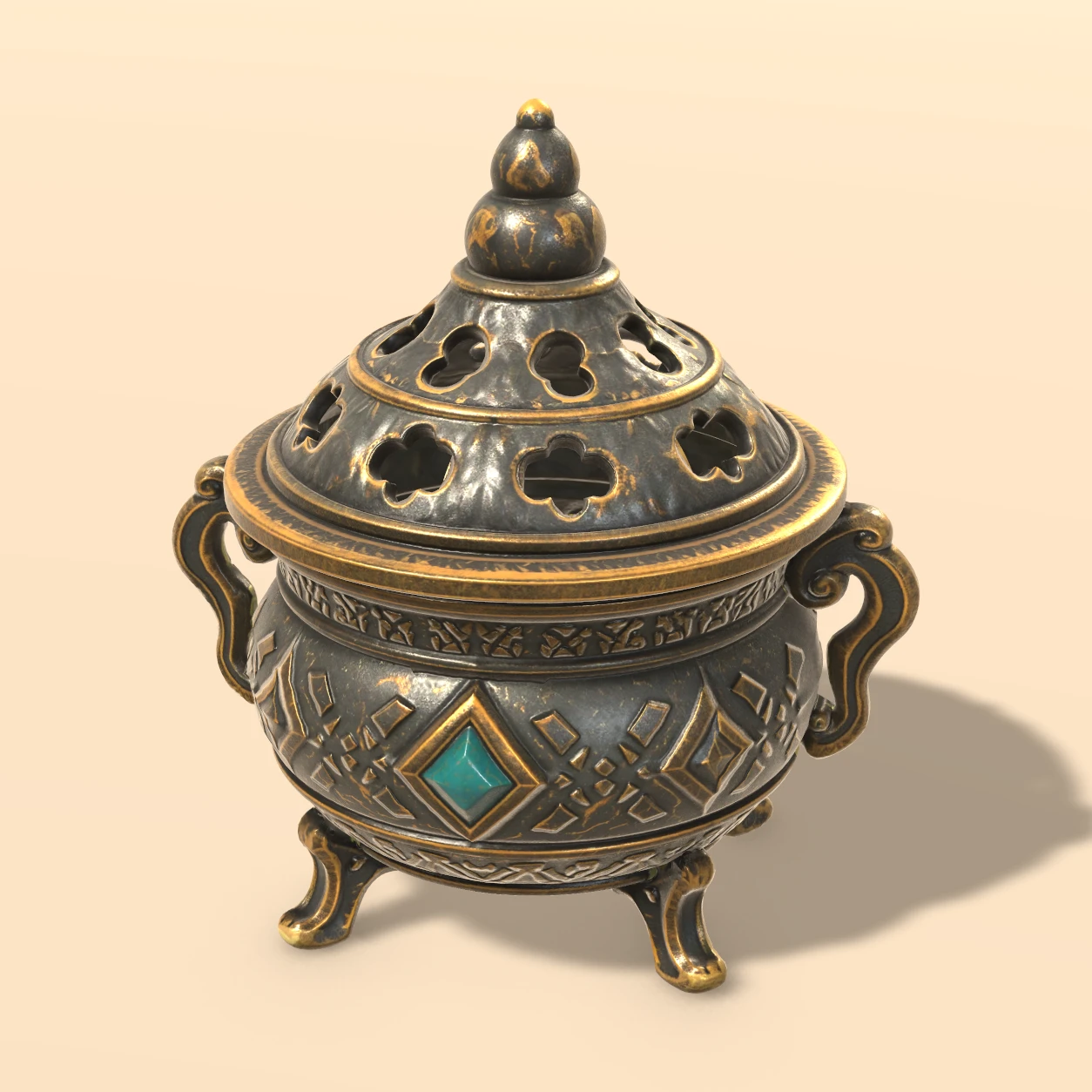 Incense Burner 3D model, Dark Temple Offerings