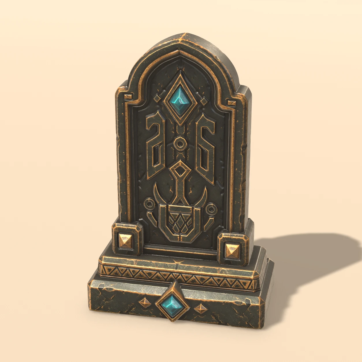 Engraved Stele 3D model, Dark Temple Offerings