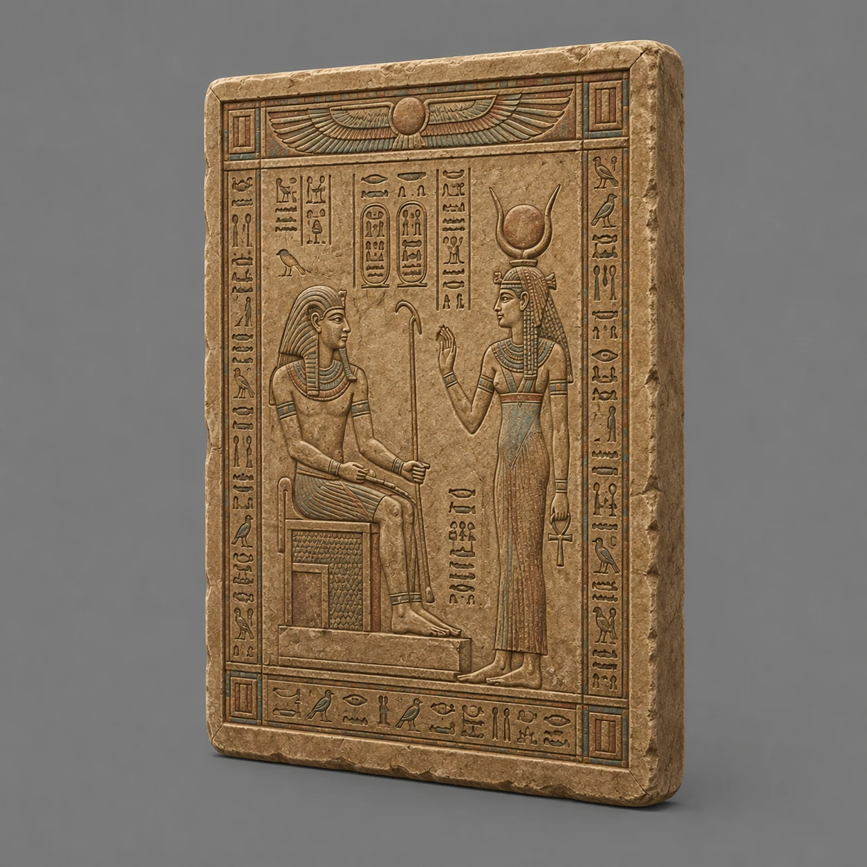 Carved Relief Tablet, Egyptian Tomb Relics