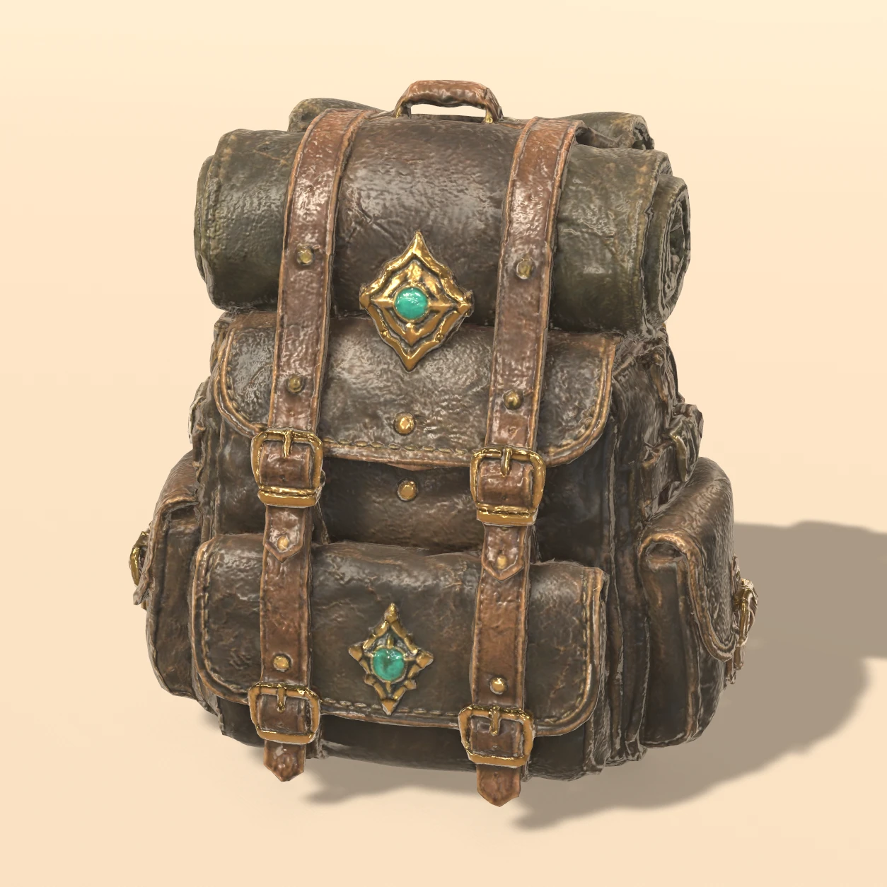 Backpack 3D model, Fantasy Expedition Gear