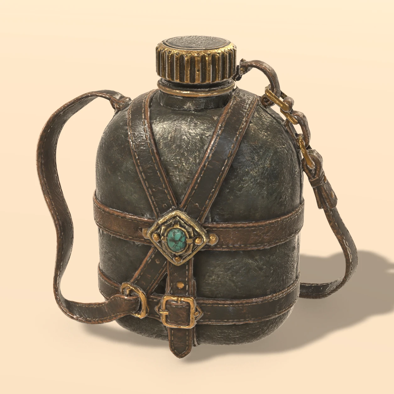 Canteen 3D model, Fantasy Expedition Gear