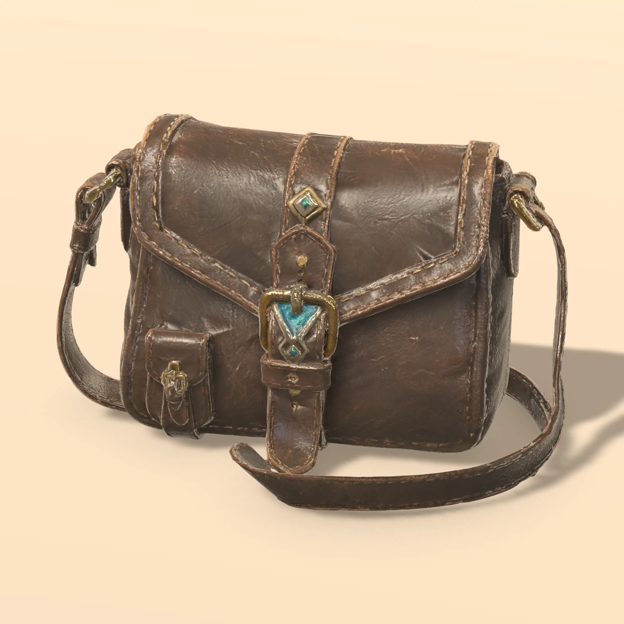 Satchel 3D model, Fantasy Expedition Gear