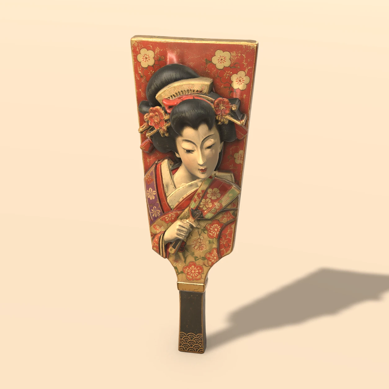 Hagoita Paddle 3D model, Feudal Japan Relics
