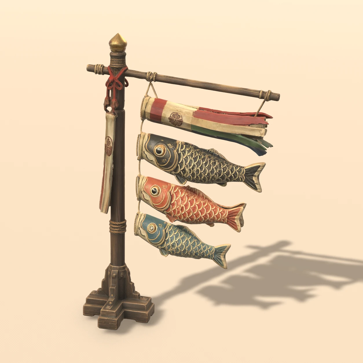 Koinobori Streamers 3D model, Feudal Japan Relics