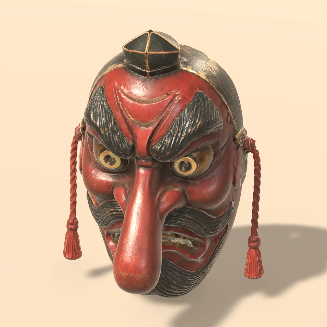 Tengu Mask 3D model, Feudal Japan Relics