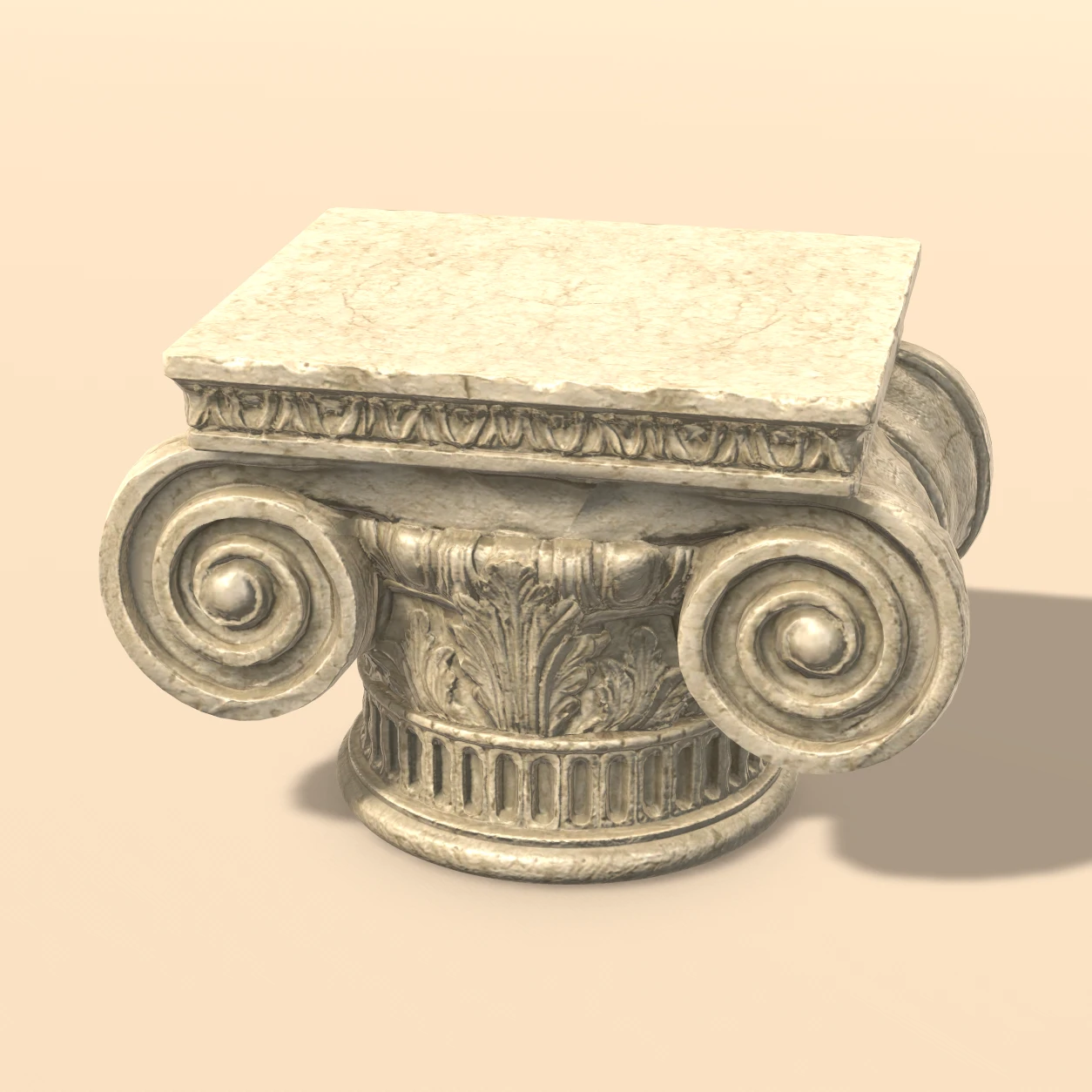 Ionic Capital 3D model, Greek Temple Relics