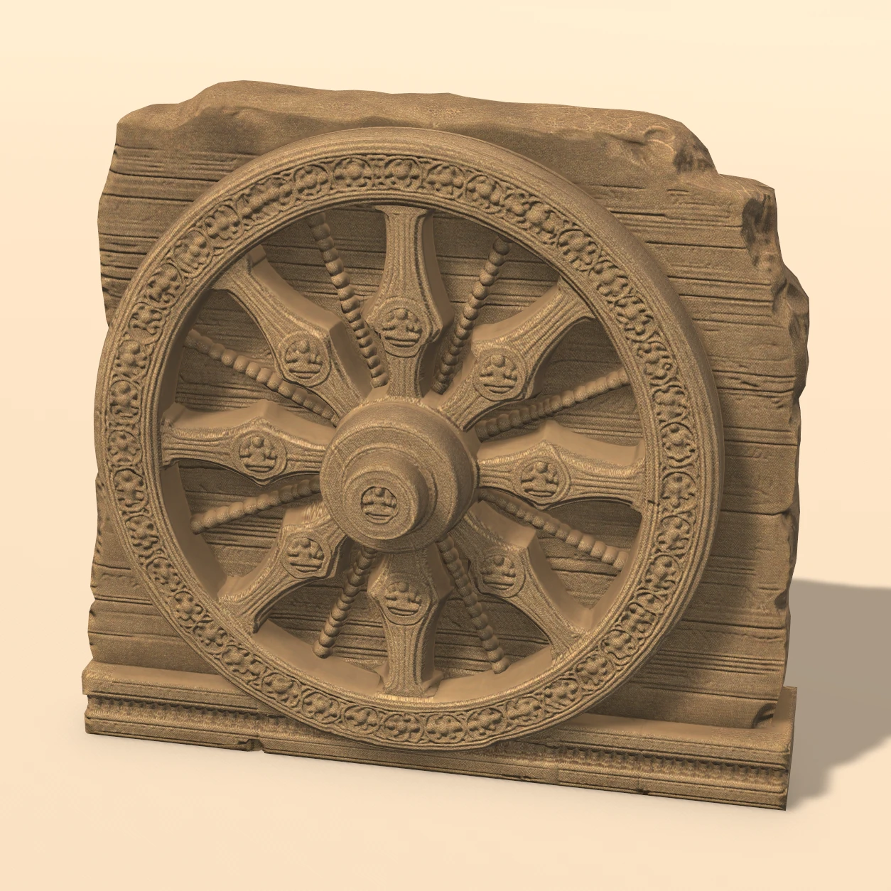 Konark Wheel 3D model, textured render