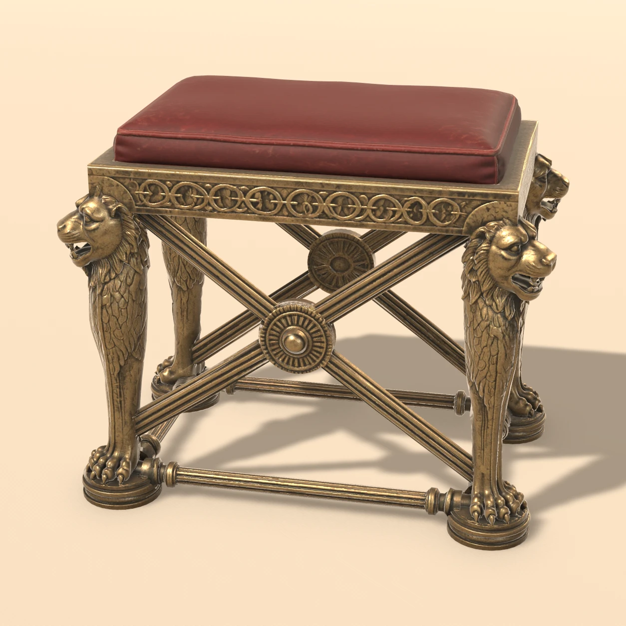 Abbot Faldstool 3D model, Medieval Monastery Relics