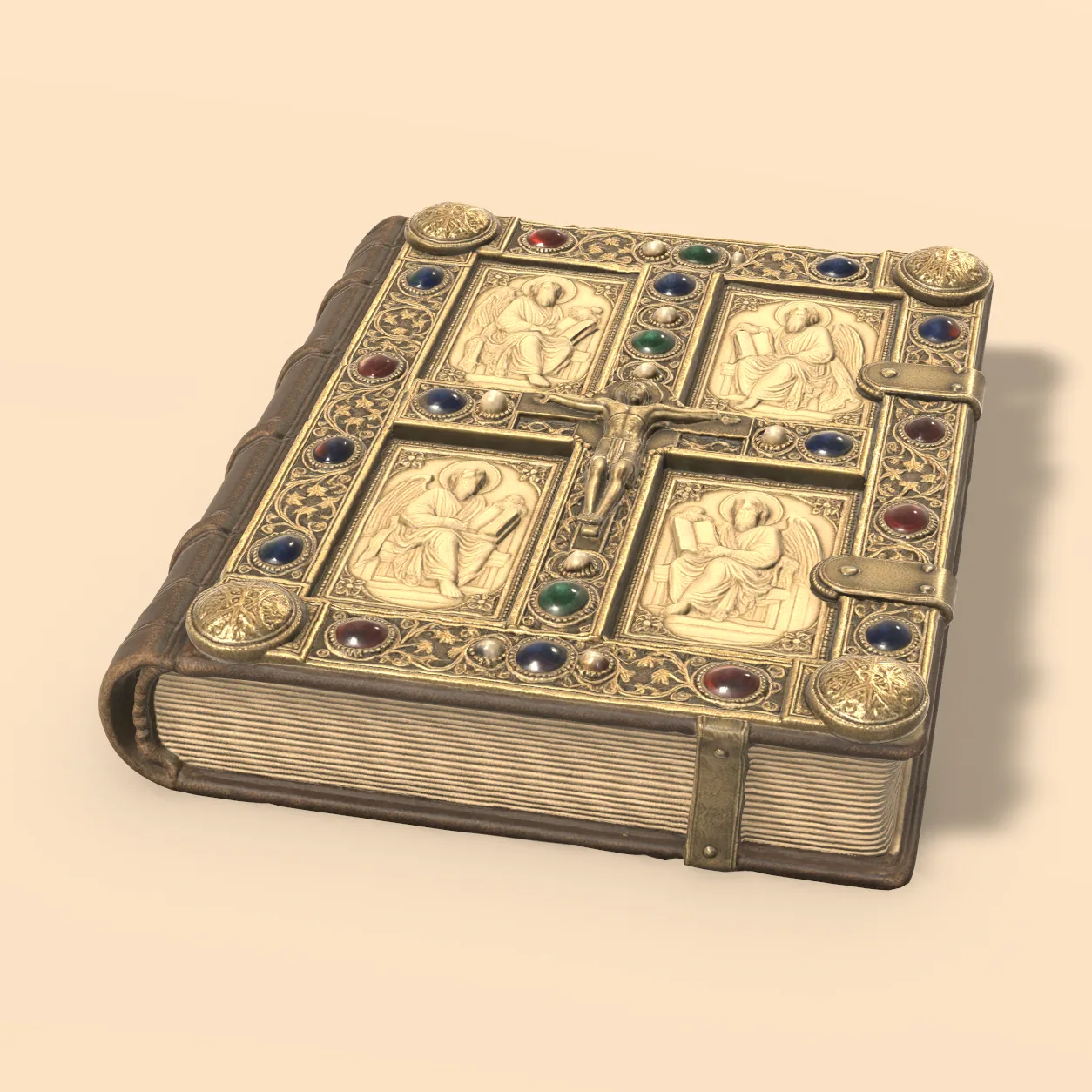 Jewelled Gospel Book 3D model, Medieval Monastery Relics