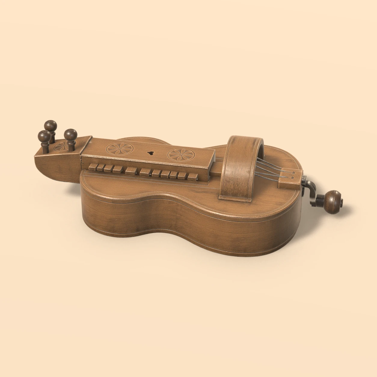 Hurdy-Gurdy 3D model, Medieval Monastery Relics