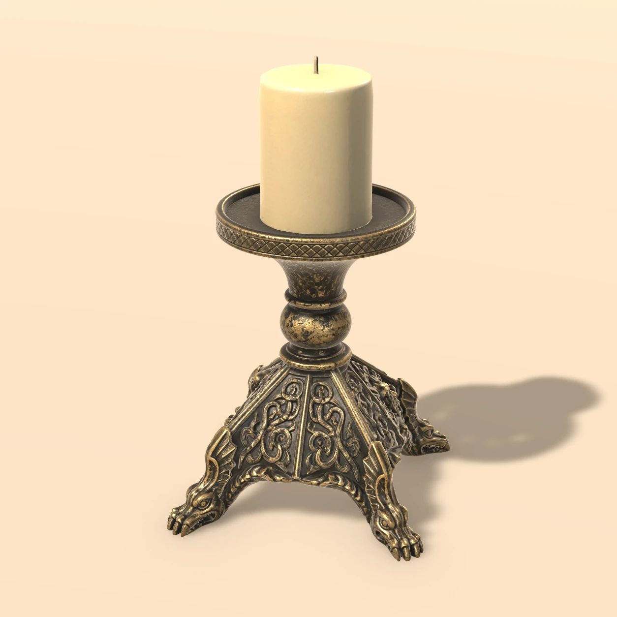 Pricket Candlestick 3D model, Medieval Monastery Relics
