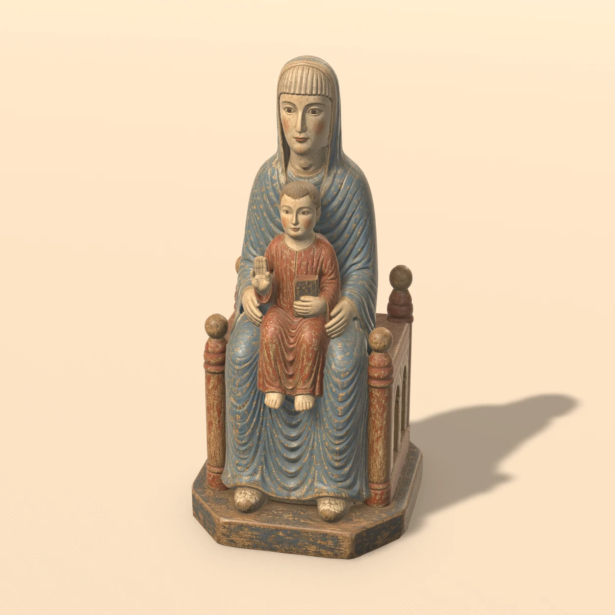 Throne of Wisdom Madonna 3D model, Medieval Monastery Relics