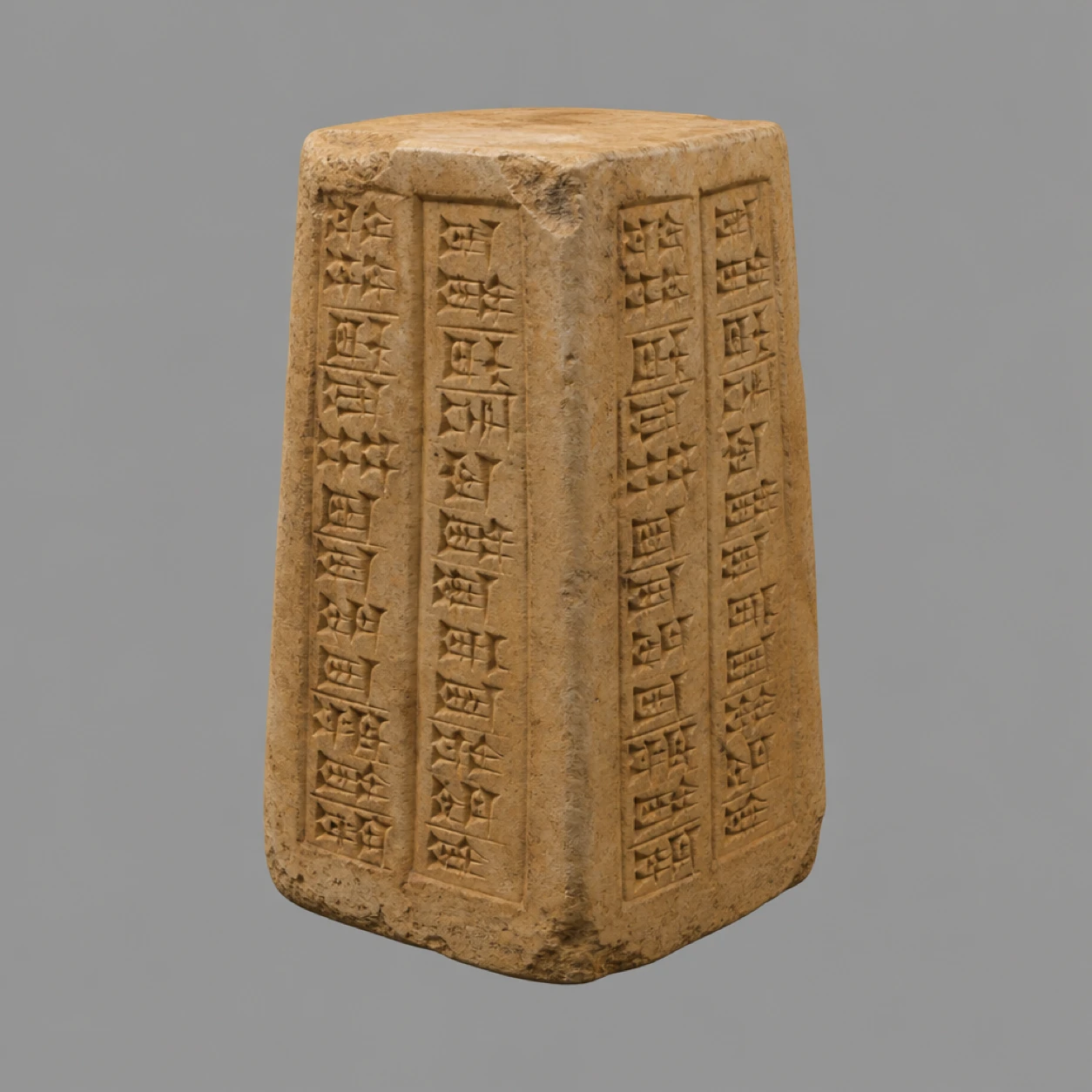 Cuneiform Prism, Mesopotamian Temple Relics