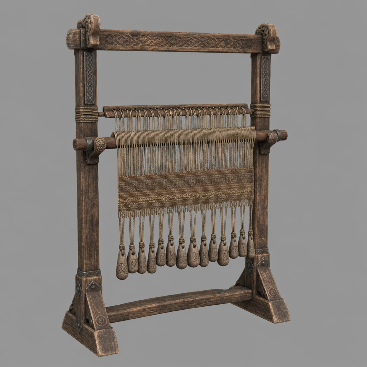 Wildform's stylised warp-weighted loom model